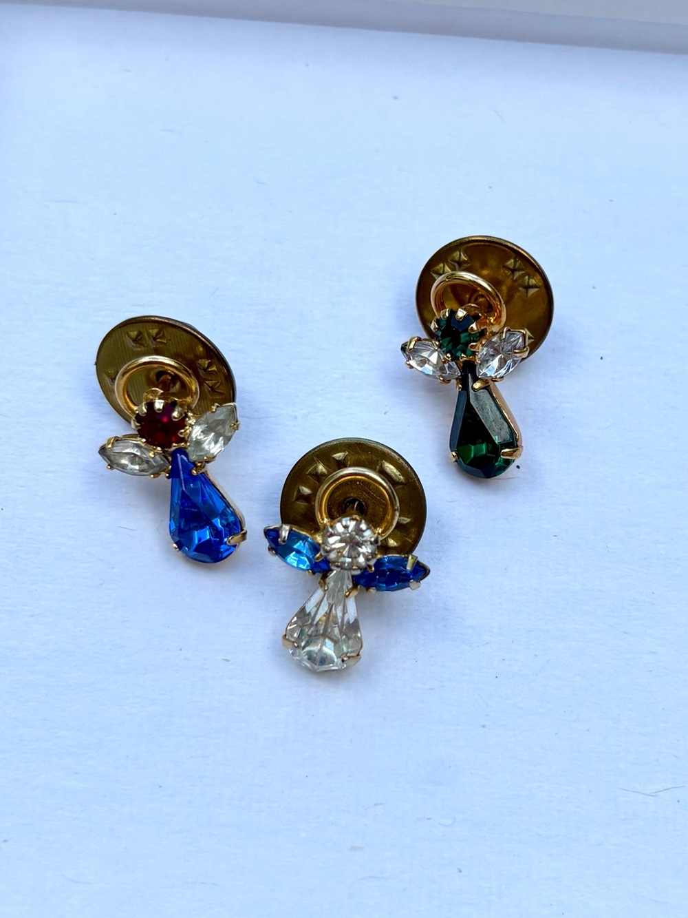 3 GEMSTONE ANGEL PINS